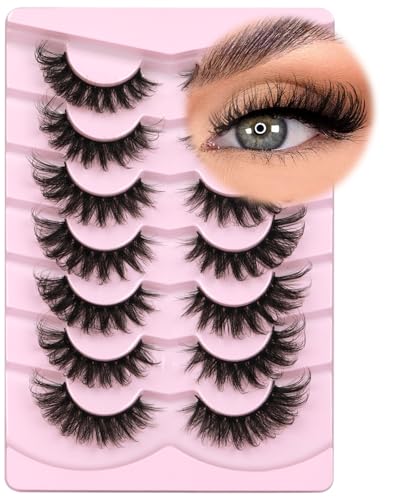 Mink Lashes Fluffy 6D False Eyelashes 17mm Wispy...