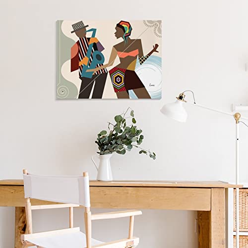 African American African Black Art, Dance Gift, Dance Queen, Saxophone Art Music Poster Canvas Wall Art Prints For Wall Decor Room Decor Bedroom Decor Gifts 24X32Inch(60X80Cm) Frame-Style #TOP6