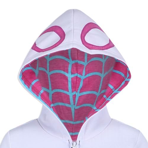 Marvel Girls Spider-Gwen Ghost Spider Zip Up Hooded Sweatshirt and Pants Set for Toddler and Big Kids3