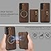 Detachable Wallet Compatible with Magsafe Wireless Charging for Samsung Galaxy A14 4G/A14 5G Case with Card Holder,Zipper Pocket,Kickstand 2 in 1 Shockproof Case(Brown)