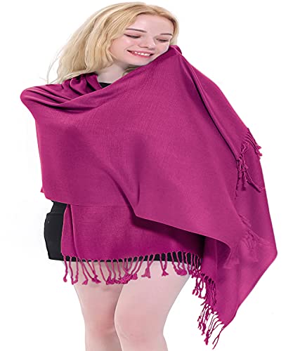 Étole fuchsia violet de qualité supérieure style pashmina