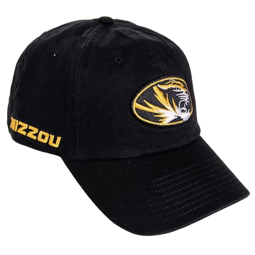 Gorra ajustable Universidad de Missouri Mizzou Tigers negra miniatura 1