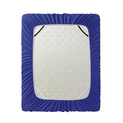 Image of Hearth & Harbor Extra Deep Pocket Queen Fitted Sheet - Fits 18 to 24 Inch Mattress - Ultra Soft 1800 Microfiber, Wrinkle-Free & Breathable - Hotel Luxury Fitted Sheet Only, Royal Blue