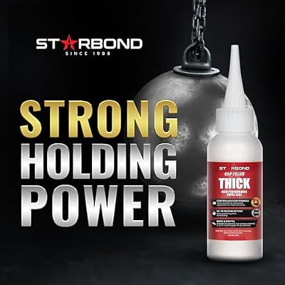 Starbond Thick Super Glue Pro Kit (2 oz) Gap-Filling CA Glue (Cyanoacrylate Adhesive) with Clog-Resistant Cap, Microtips & Extra Nozzle for Woodworking, Crafts, Carpentry, Archery Fletching