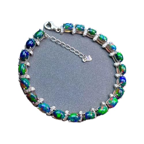 Bracelet en opale noire naturelle contre la grisaille en argent 925