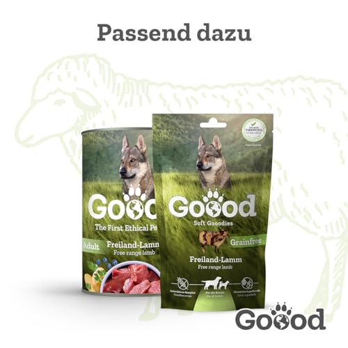 Goood Adult Freilandlamm – Trockenfutter, Hundefutter – getreidefrei, für Knochen und Gelenke, mit hochwertigen Proteinen - für alle Rassen und Größen - 1,8kg