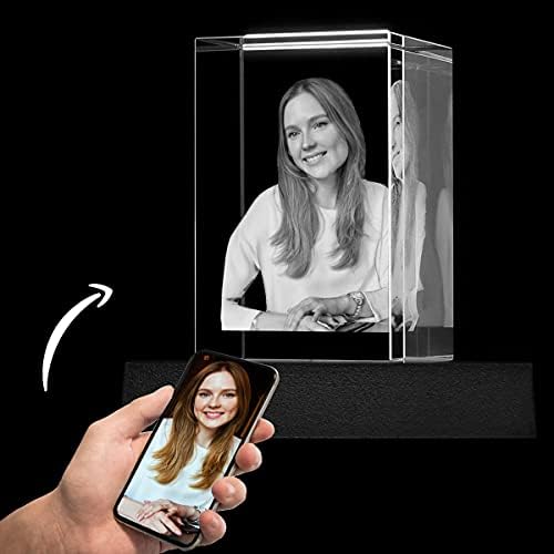 3D Crystal Picture customized Engraved Image Body in Glass Dice Memorable Reward for Christmas Birthday Wedding ceremony Mom’s Day Valentine’s Day