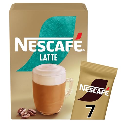 Image of NESCAFE Latte Instant Coffee 7 Sachets, 100percent Responsibly Sourced Coffee Pack of 1