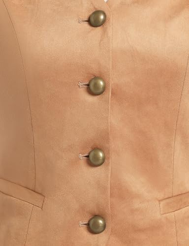 V VOCNI Women's Faux Suede Vest Cowgirl Western Vest Leather V Neck Slim Fit Fashion Casual Waistcoat Top3