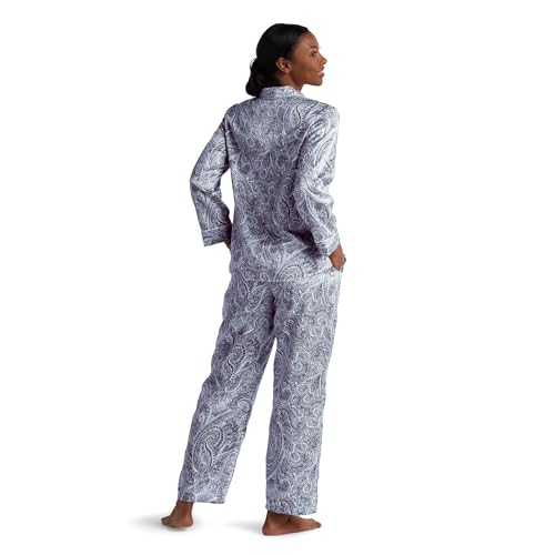 Miss Elaine Pajama Set, Women's Satin PJ Set, Elastic Waist and Button Up Top, Sleepwear and Loungewear for Women2