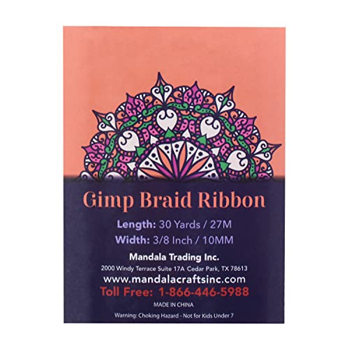 Mandala Crafts Purple Gimp Braid Trim Roll - 3/8 In 30 Yds Flat Fabric French Braided Trim Ribbon - Purple Trim By The Yard For Sewing Upholstery Curtain #TOP3