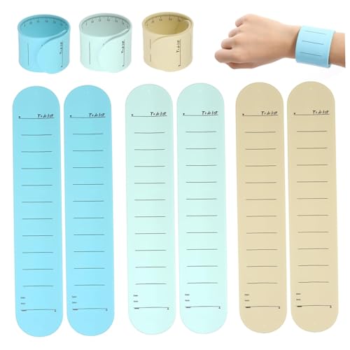 Pulsera de recordatorio de notas reutilizable lavable con regla integrada para estudiantes 4