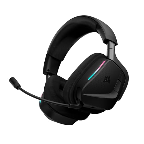 CORSAIR VOID v2 MAX ワイヤレス Bluetooth ゲーミングヘッドセット PC/PS5/PS4/Switch/モバイル対応 – 2.4GHz・Dolby Atmos・Sonarworks SoundID・70時間バッテリー・急速充電 マイク – カーボン CA-9011381-WW