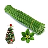 FineGood 手芸モール 100本 6mm 単色 カラーモール 高密度モール 花 フラワー ワイヤー 骨格 アート DIY 飾り物 造形材料 学校 手作り素材 手芸 用品 曲げ可能 骨格モール DIY 飾り物 造形材料 工作モール (浅軍グリーン)