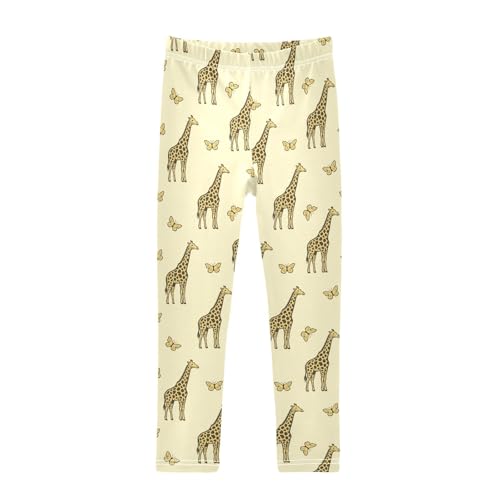 Girls' Leggings Giraffe Butterfly Yellow Kids Yoga Tights Pants 1 Pack 2302312