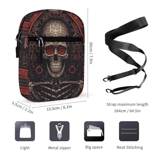 Satchel Tote Bag Messenger Bag Skeleton Printed Mini Sling Bag Purse Suitable for Work Travel2