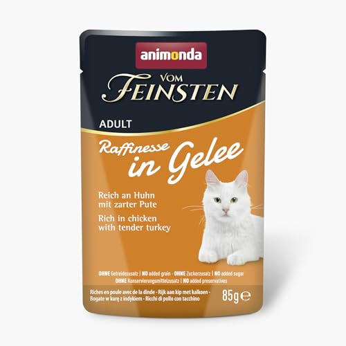 animonda Vom Feinsten Adult Raffinesse Katzenfutter in Gelee, Mixpack vom Land (12 x 85 g), Nassfutter mit Taurin und Vitamin D3, ohne Zusatz von Zucker, Soja und Getreide