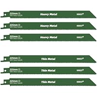RRRST Juego de 6 hojas de sierra sable de 225 mm, 3 piezas 14TPI