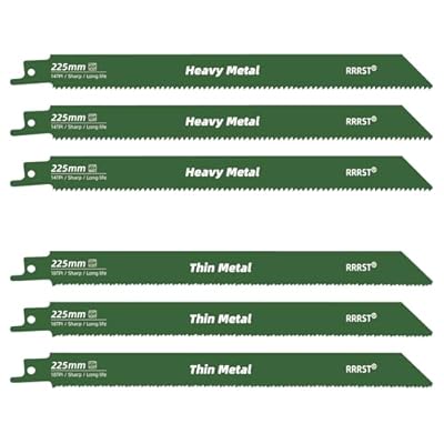 RRRST Juego de 6 hojas de sierra sable de 225 mm, 3 piezas 14TPI para metal pesado, 3 piezas 18TPI para corte fino de metal, fácil y duradero | Ya disponible en tu tienda friki favorita! En mundofriki.es!