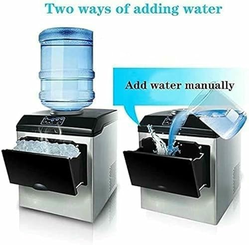Fabricadora de hielo 2 en 1, acero inoxidable, 48 lbs diarias miniatura 2