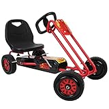509 Crew Rocket Pedal-Gokart – rot| Tretauto | Aufsitzspielzeug für Jungen & Mädchen mit ergonomisch verstellbarem Sitz & präziser Handhabung, Gummiräder, mit Handbremse, ab 4 Jahren