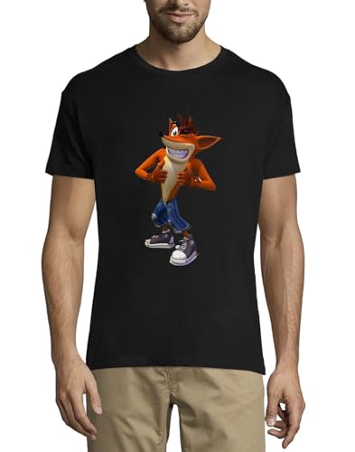 T-shirt en coton homme Fox Thumbs Up noir col rond casual