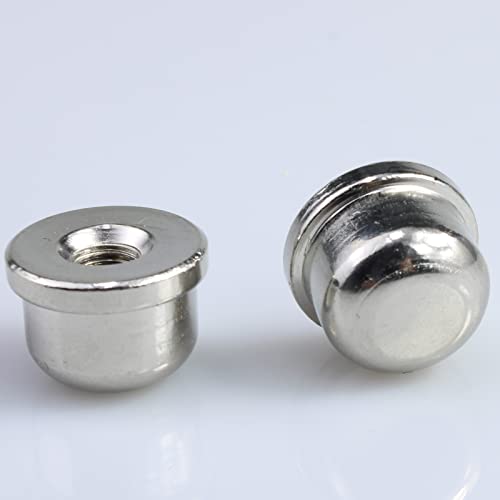 Ozxno 2-Pcs 1/4-27 Solid Lamp Finials Caps Tapped Of Tops For Lamp Shade Holder Harp Decoration(Silver) #TOP1