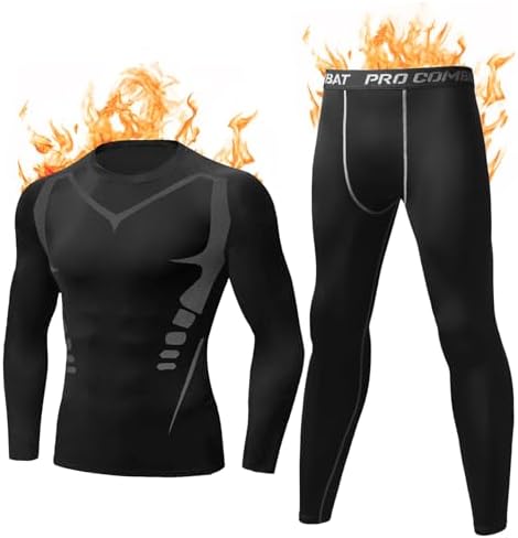 Terecey Thermal Clothing Men's Cold Extreme Functional Thermal Underwear Motorcycle Round Neck Thermal T-Shirt for Running Skiing Cycling