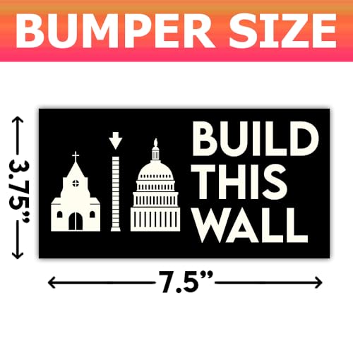 Image of (3Pcs - 7.5x3.75 in) Build This Wall Separate Church and State Bumper Sticker, US Political Car Decal, Election 2024 Truck Minivan Trailer Decoration, Car Accessories, Gift for Family, Friends