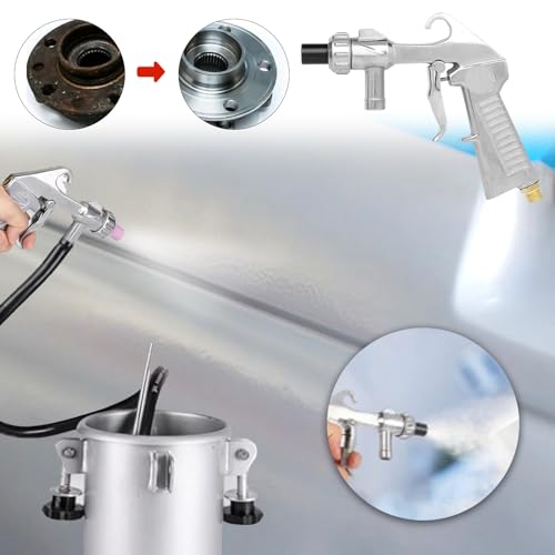 Sandstrahlpistole Druckluft Set, Sandstrahlen Pistole Kit mit 1m Gummischlauch,Sandblaster mit Düsen Verschiedener Kaliber,für Sandstrahlgerät für Professionelle und Heimwerkerprojekte