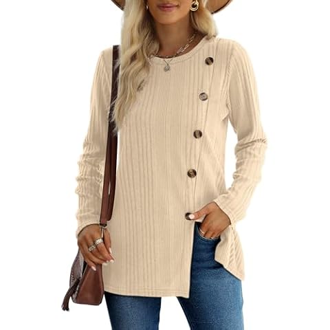 Aokosor Women's Lightweight Button Tunic Shirt Cover