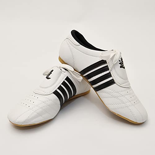 Zapatos de Taekwondo,antideslizante,resistente al desgaste,suela de tendón de carne de vacuno de alta elasticidad,zapatos de karate de boxeo para artes marciales Taichi,zapatillas de deporte,gimnasio Cover
