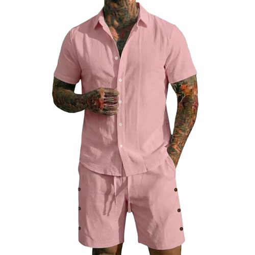 Tenue de plage ample en lin homme pour vos vacances et sorties décontractées col rabattu