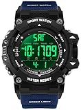 findtime Militär-Uhren für Herren, wasserdicht, Armee-Digitaluhr, großes Zifferblatt, Stoppuhr, Countdown, taktische Dual-Time, Herren-Sportarmbanduhr, Alarm, LED-Hintergrundbeleuchtung, schwarzblau