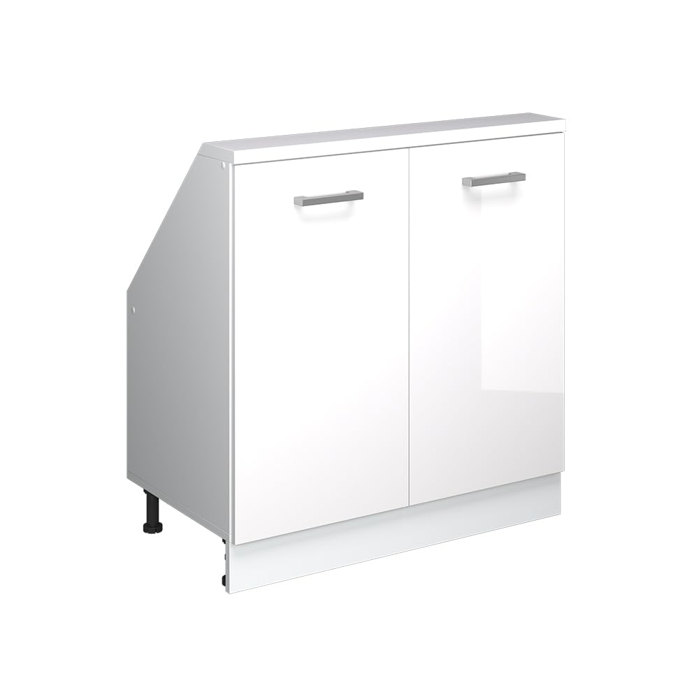 Vicco Wardrobe for sloping ceiling Rion, White High Gloss/White — image 1