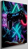 Gamer Wall Art Prints Gaming Canvas Wall Art Framed Video Game Poster Gaming Decor for Boys Room Tee