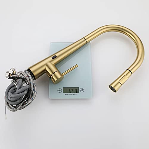 Grifo de cocina de acero inoxidable con sensor y acabado cepillado 6