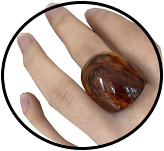 PINK TOWN Resin Chunky Ring, Multicolor Acrylic Stackable Rings Set Vintage Plastic Knuckle Rings Aesthetic Y2k Statement Rings Thick Dome Finger Joint Ring for Women