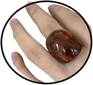 Resin Chunky Ring, Multicolor Acrylic Stackable Rings Set Vintage Plastic Knuckle Rings Aesthetic Y2k Statement Rings Thick Dome Finger Joint Ring for Women