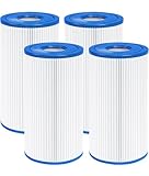 Canada Pool Warehouse Type A or C Replacement Pool Filter Cartridge 4-Pack - Washable & Reusable for 29000E, 59900E, (28603EG, 28637EG, Compatible with Easy Pools, Summer Set Waves)