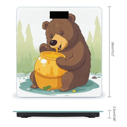 Báscula Digital de Baño Bear Eats Honey 400 lb vidrio templado miniatura 2