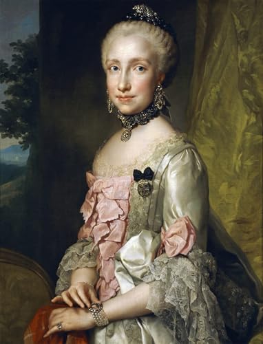 Portrait Maria Luisa de Bourbon Mengs 60x90 pour habiller un mur vide de bureau terne