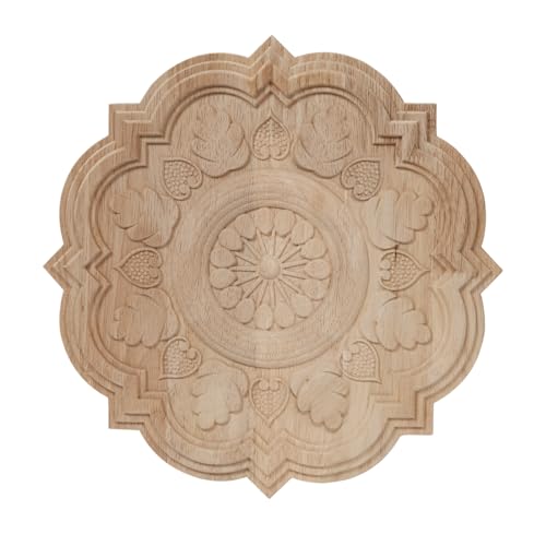 NAHARO Modern Hand Carved Wooden Wall Art – Round Wood Sculpture Decor, Boho Rustic Home Decor for Living Room, Bedroom, Entryway