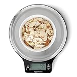 Amazon Basics Digital Kitchen Scale with LCD Display, Batteries Included, Weighs up to 4.9 kgs, Black and Stainless Steel