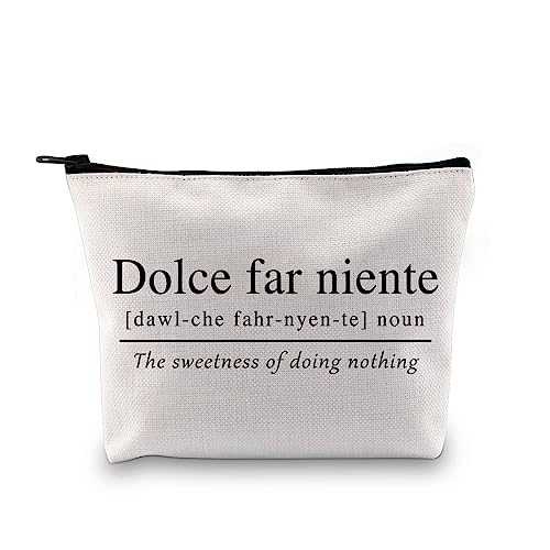 GJTIM Italian Themed Sweet Doing Nothing Quote Gift - Dolce Far Niente Italy Lover Zipper Pouch Travel Bag