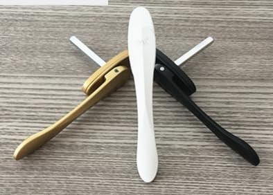 Broken BridAluminum Alloy Casement Window Screen Window Handle Folding Door Sword-Shaped Thin Flat Square Steel Handle - (Color: Transparent)