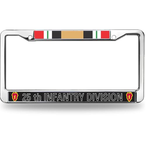 Image of 25th Infantry Division License Plate Frame - US Army Military Veteran Car Accessory