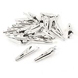 uxcell 25 Pcs Silver Tone Alligator Clips Test Clips Crocodile Clamps