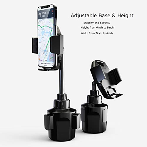Galaxy Wireless Cup Holder Phone Mount, Height Adjustable Metal Stand Car Phone Cradle