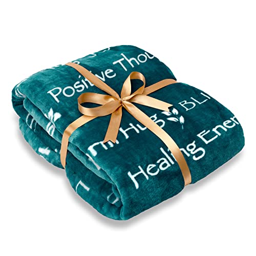Chanasya Premium Sympathy Healing Thoughts Caring Message Gift Throw Blanket - Positive Energy Prayer Comfort Caring Thoughtful Encouraging Blanket for Best Friend Women Men Cancer Hospital Gift